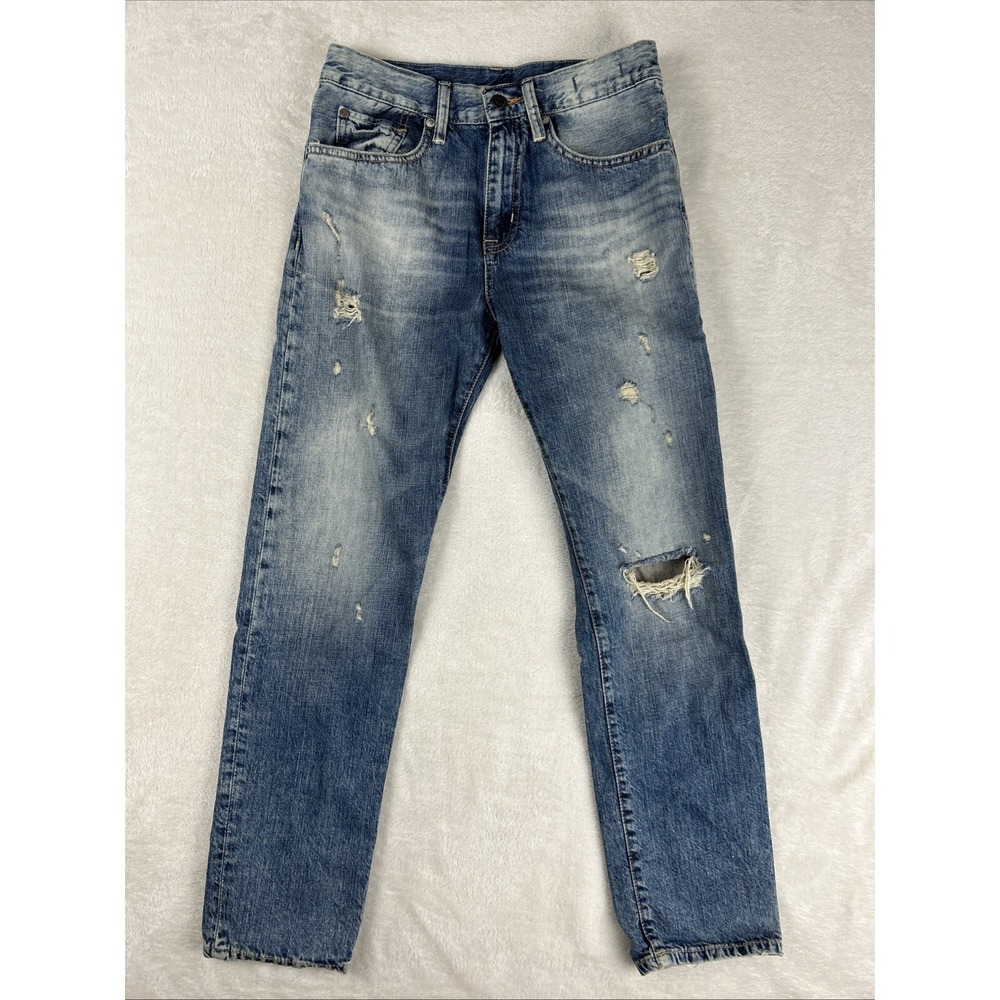 Denim Supply Ralph Lauren Jeans Grove Skinny Boyfriend Distressed Size 24 Light